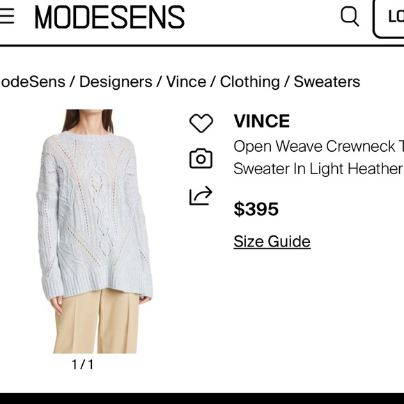 NEW with Tags Vince Textured Cable Tunic Cashmere Sweater $395 Retail - Picture 3 of 10